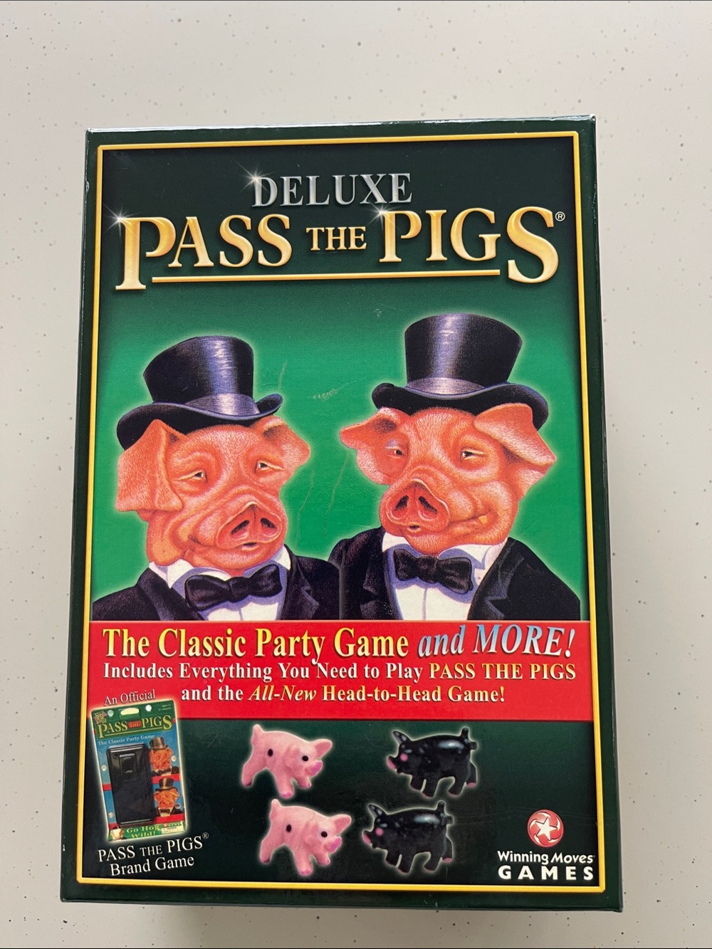 Winning Moves Deluxe Pass the Pigs Party Game - Green